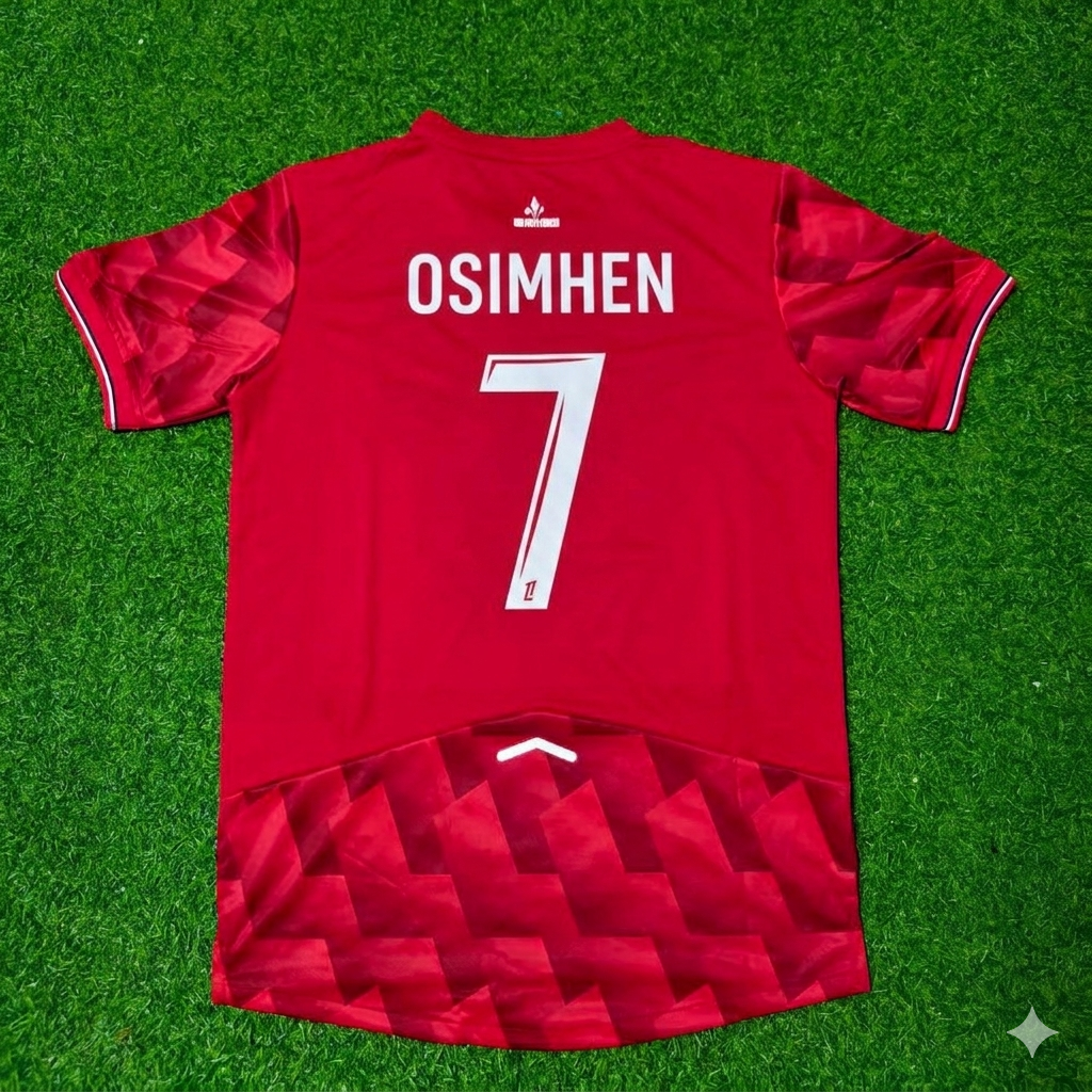 Victor Osimhen #7 LOSC Lille Home Football Retro Football Jersey – Back View