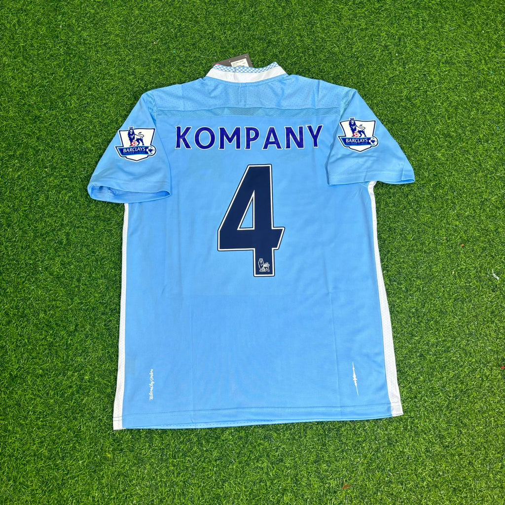 Manchester City 2011/12 Home Blue Retro Football Jersey – Vincent Kompany 4 – Back View