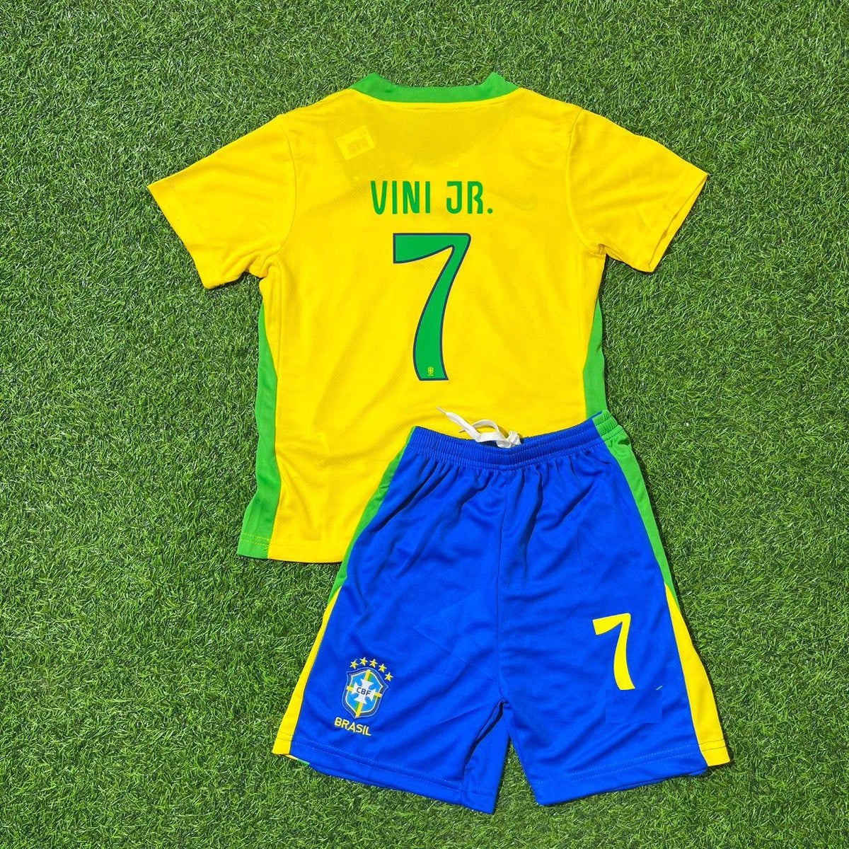 Brazil 2026 World Cup Kids New Season Football Jersey – Vinícius Júnior 7 – Back View