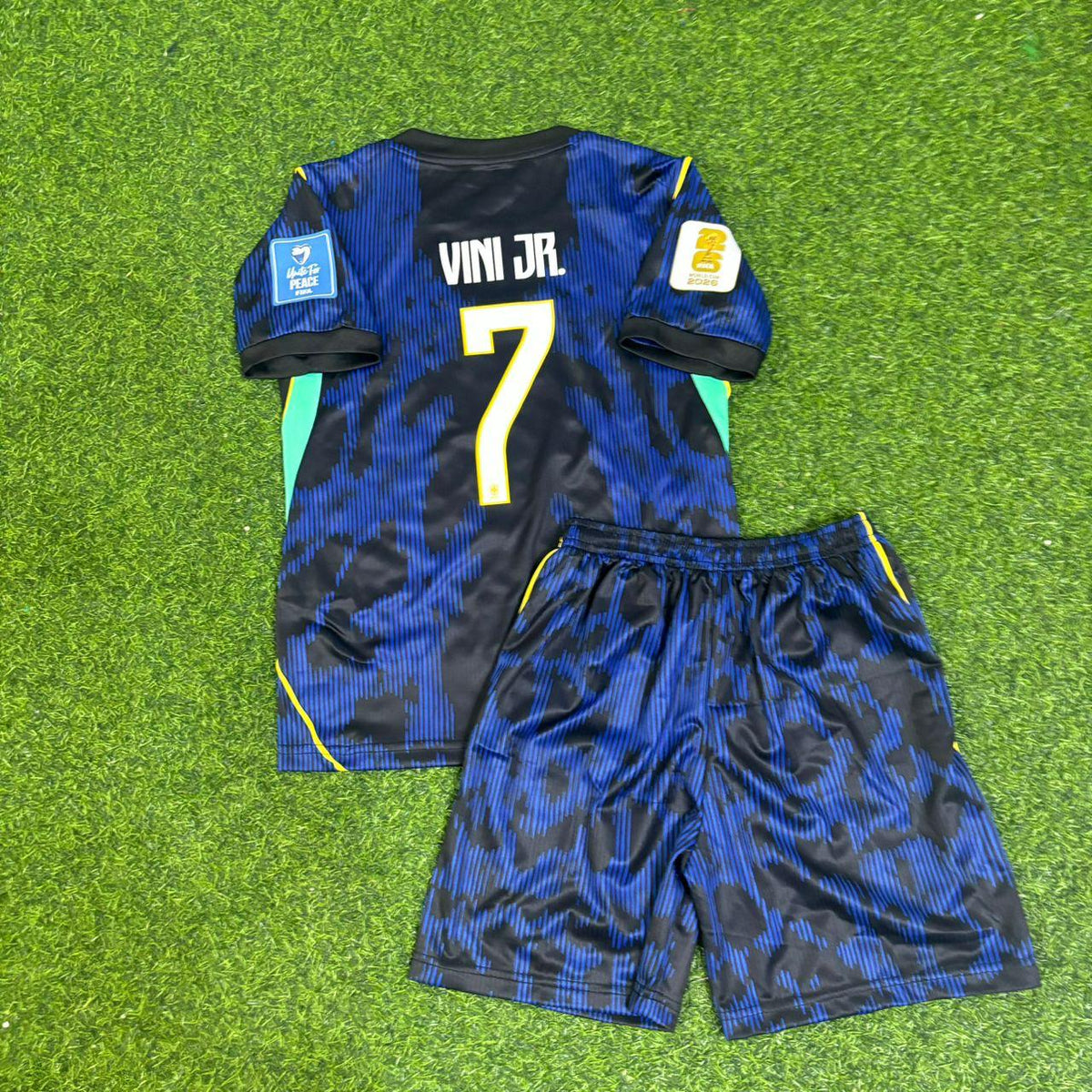 Vinícius Vini Jr Brazil 2026 World Cup Kids Away Football Jersey – Back View