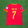 Brazil 2026 World Cup Red Jersey – Vinicius Júnior 7# – Back View