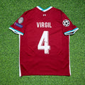 Liverpool 2020-21 Home Retro Football Jersey – Virgil van Dijk #4 – Back View