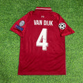 Virgil Van Dijk Liverpool 2019 CL Final Retro Kit Jersey – Back View