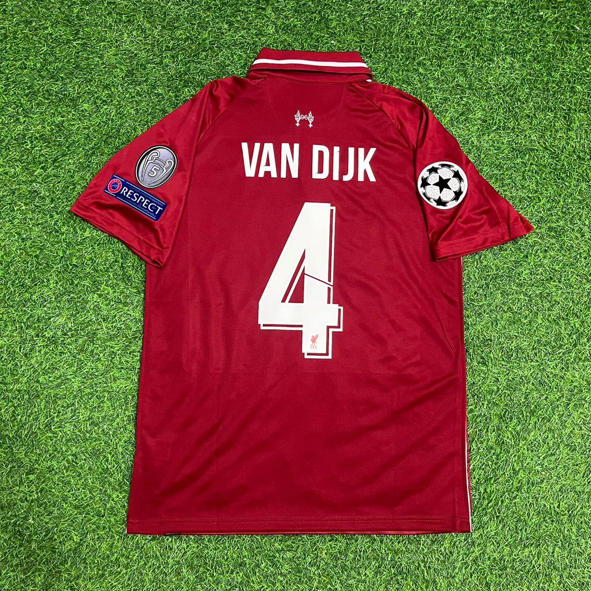 Virgil Van Dijk Liverpool 2019 CL Final Retro Kit Jersey – Back View