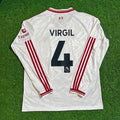 Virgil Van Dijk #4 Liverpool 2027 New Season Long Sleeve Away White Football Jersey – Back View