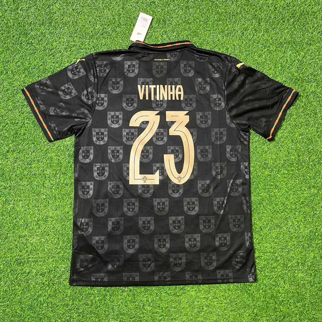 Portugal 2025/26 New Season Black Football Jersey – Vitinha – Back View