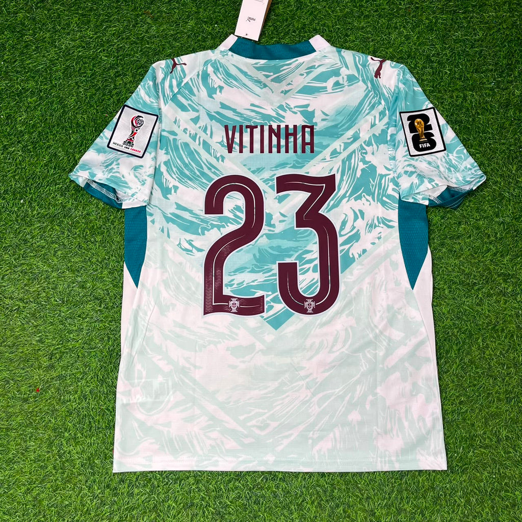 Vitinha Portugal 2026 World Cup White Away Football Jersey – Back View