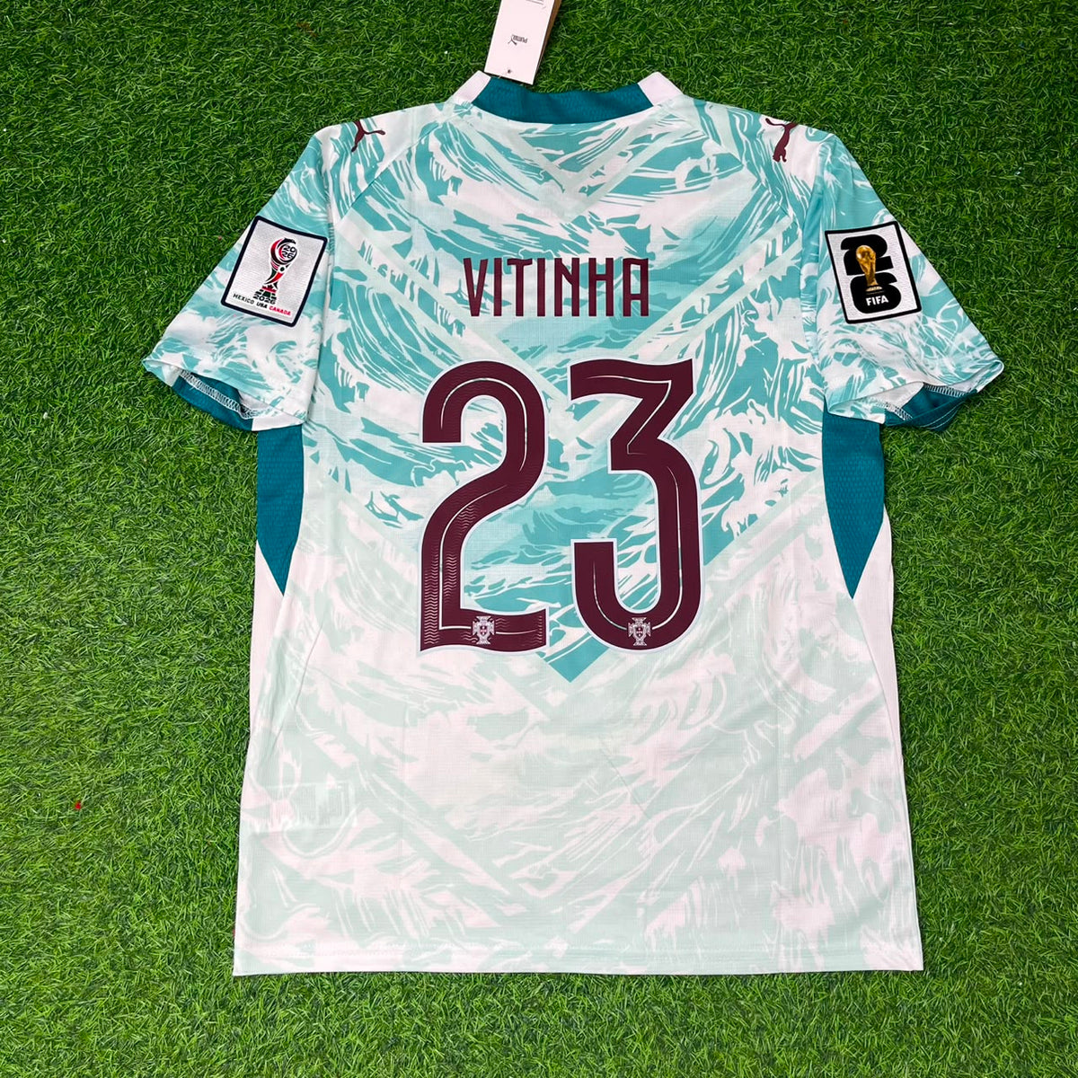 Vitinha Portugal 2026 World Cup White Away Football Jersey – Back View