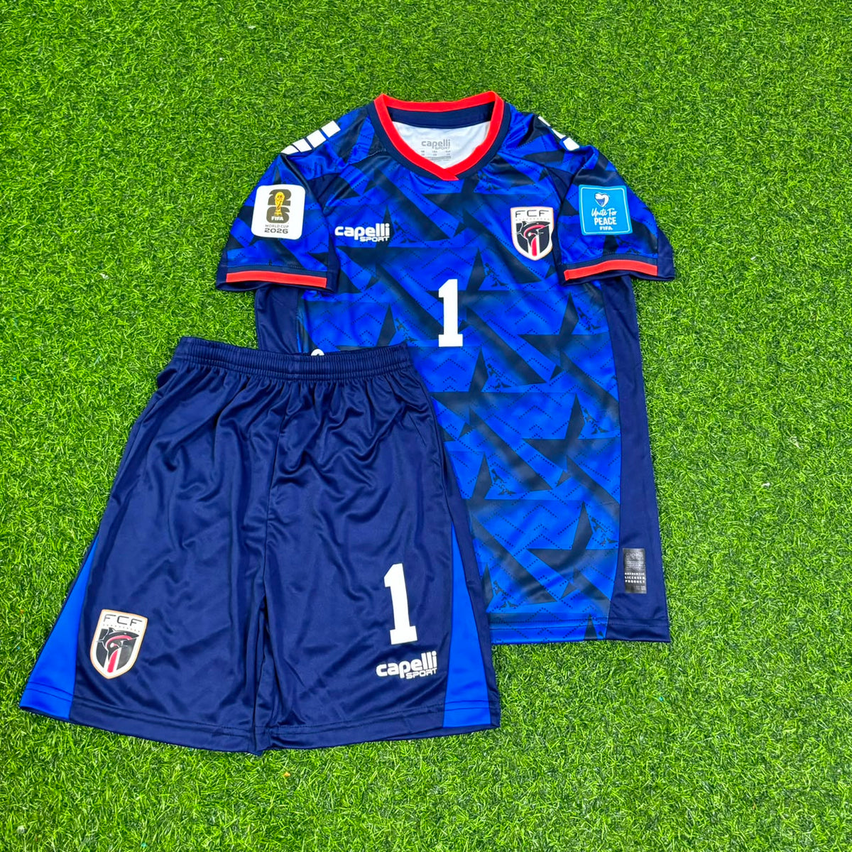 2026 Cape Verde World Cup Vozinha Children Blue Football Jersey – Front View