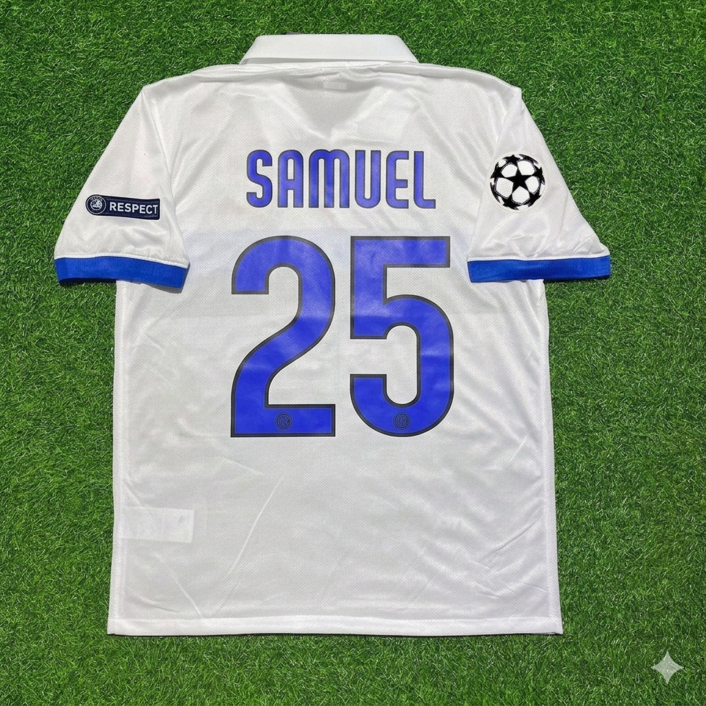 Inter 2009/2010 White Retro Football Jersey – Walter Samuel – Back View