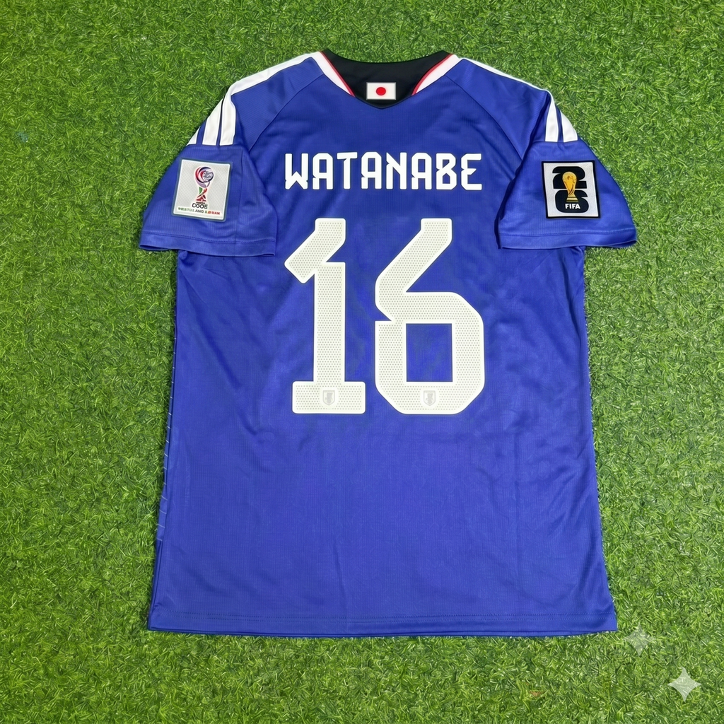 Japan 2026 World Cup Football Jersey – Tsuyoshi Watanabe – Back View