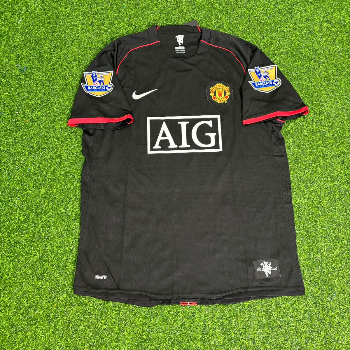2007/08 Wayne Rooney Manchester United Black EPL Patch Retro Football Jersey Collection – Front View