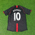 Wayne Rooney Manchester United 2007-2008 Black Retro Jersey – Back View