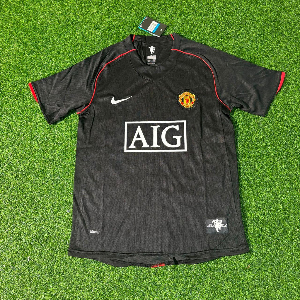 Wayne Rooney Manchester United 2007-2008 Black Retro Jersey – Front View
