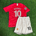Manchester United 2008 Final Kids Children Home Football Jersey – Wayne Rooney #10 – Back View