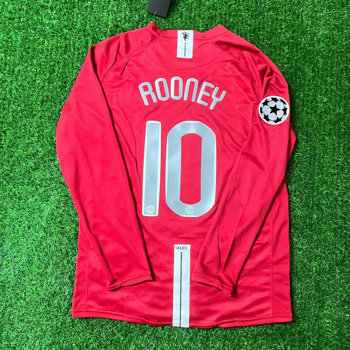 Wayne Rooney 10 Manchester United 2008 Champions Leage Final Moscow Retro Long Sleeve Jersey – 4