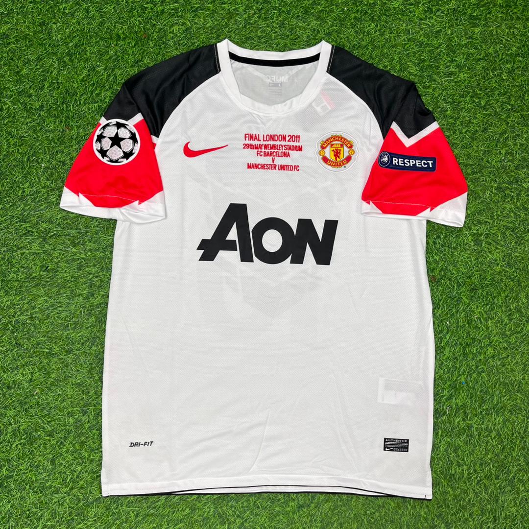 2011 Wayne Rooney #10 Manchester United Champions League Final White Football Jersey – Front View