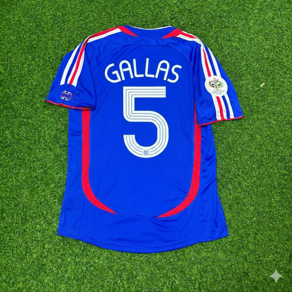 2006 France World Cup William Gallas Blue Retro Kit – Back View