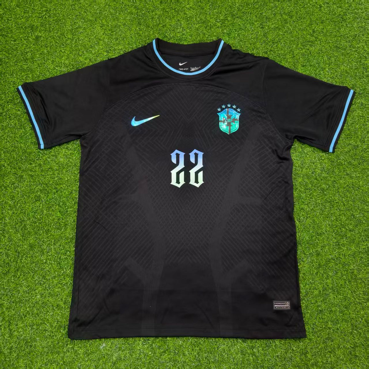 Willian Brazil Black Retro Football Jersey Collection – Front View