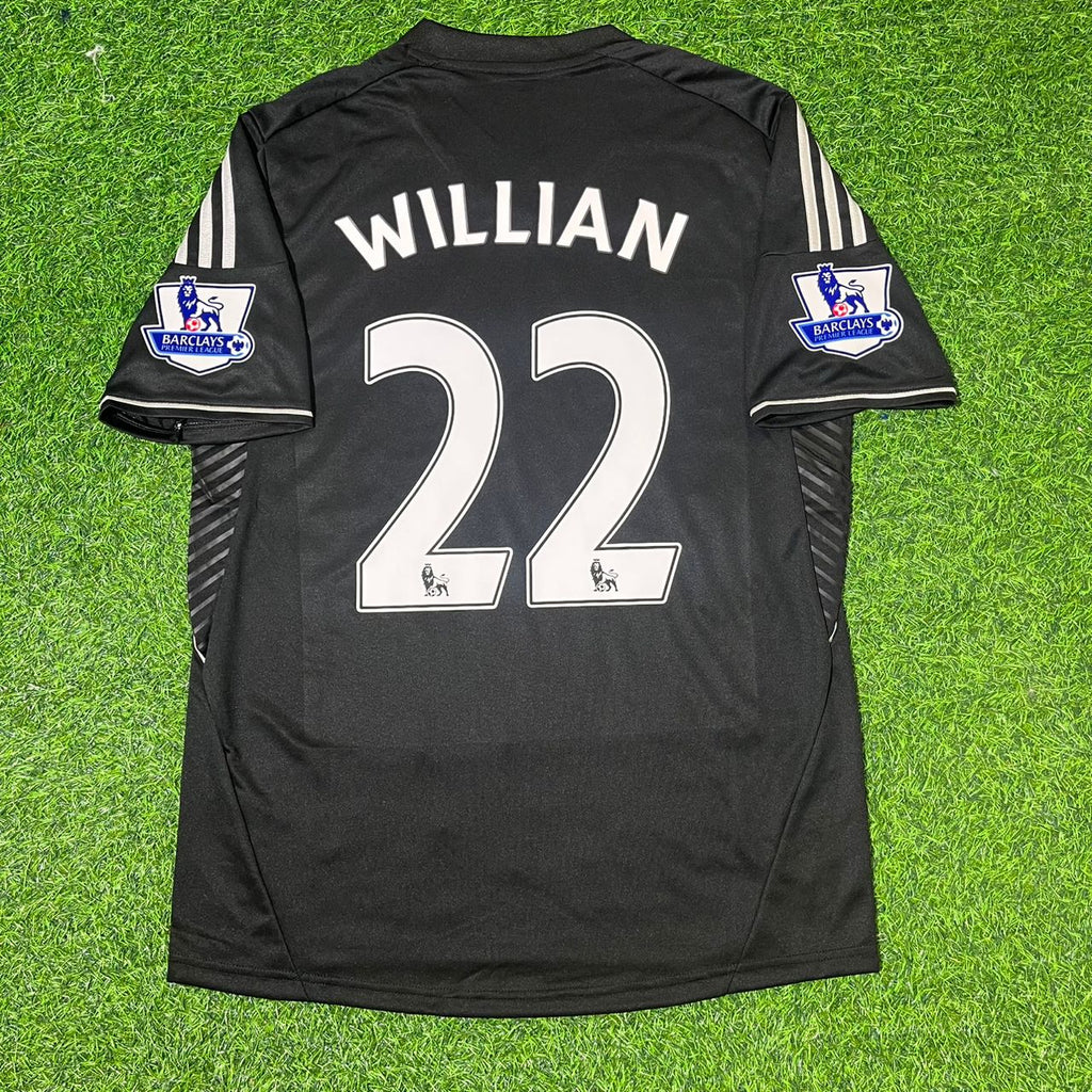 Willian Chelsea 2013-14 Black Retro Football Jersey – Back View
