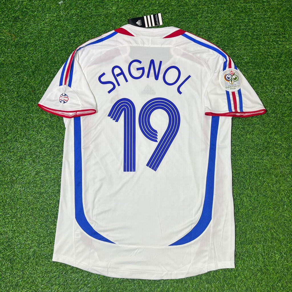 2006 France World Cup Willy Sagnol Final White Retro Football Jersey – Back View