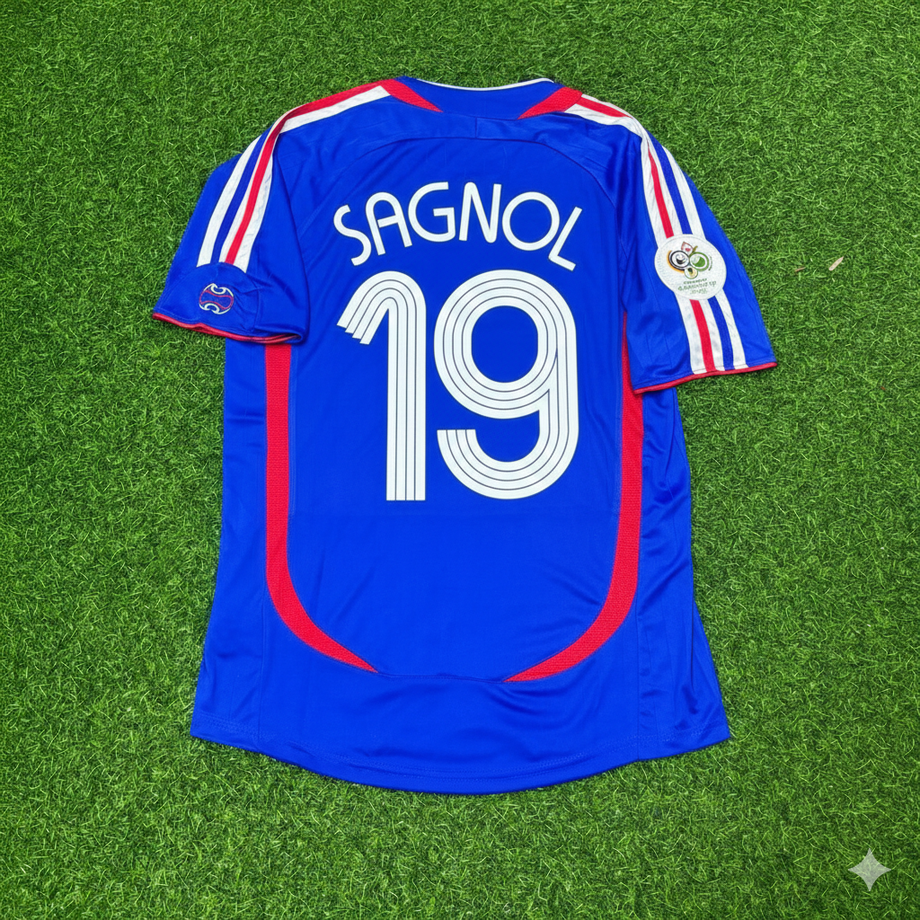 2006 France World Cup Willy Sagnol Blue Retro Kit – Back View