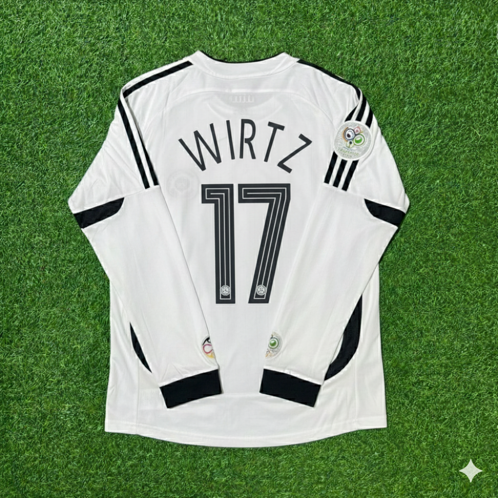 Germany World Cup Long Sleeve White Retro Football Jersey – Florian Wirtz – Back View