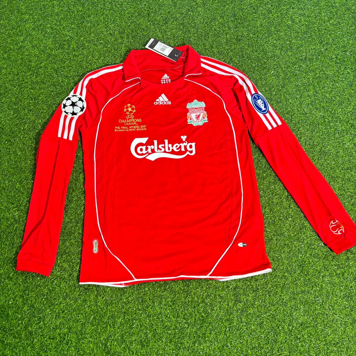 Xabi Alonso 14 – Liverpool 2007 Athens Champions League Final Retro Kit Jersey – Front View