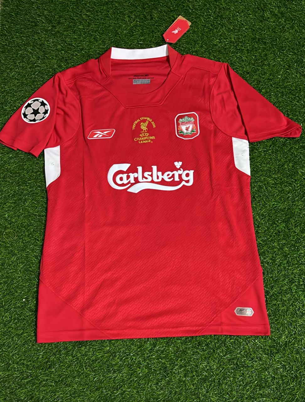Xabi Alonso 14 – Liverpool 2005 Champions League Final Red Retro Jersey – Front View