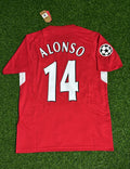Xabi Alonso 14 – Liverpool 2005 Champions League Final Red Retro Jersey – Back View
