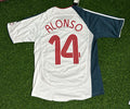 Xabi Alonso Liverpool 2006 2007 White Retro Jersey – Back View