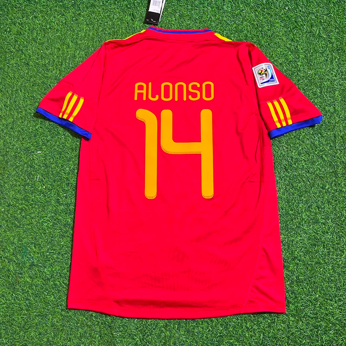 Xabi Alonso 14 – Spain 2010 World Cup Retro Kit Jersey – | | – Back View