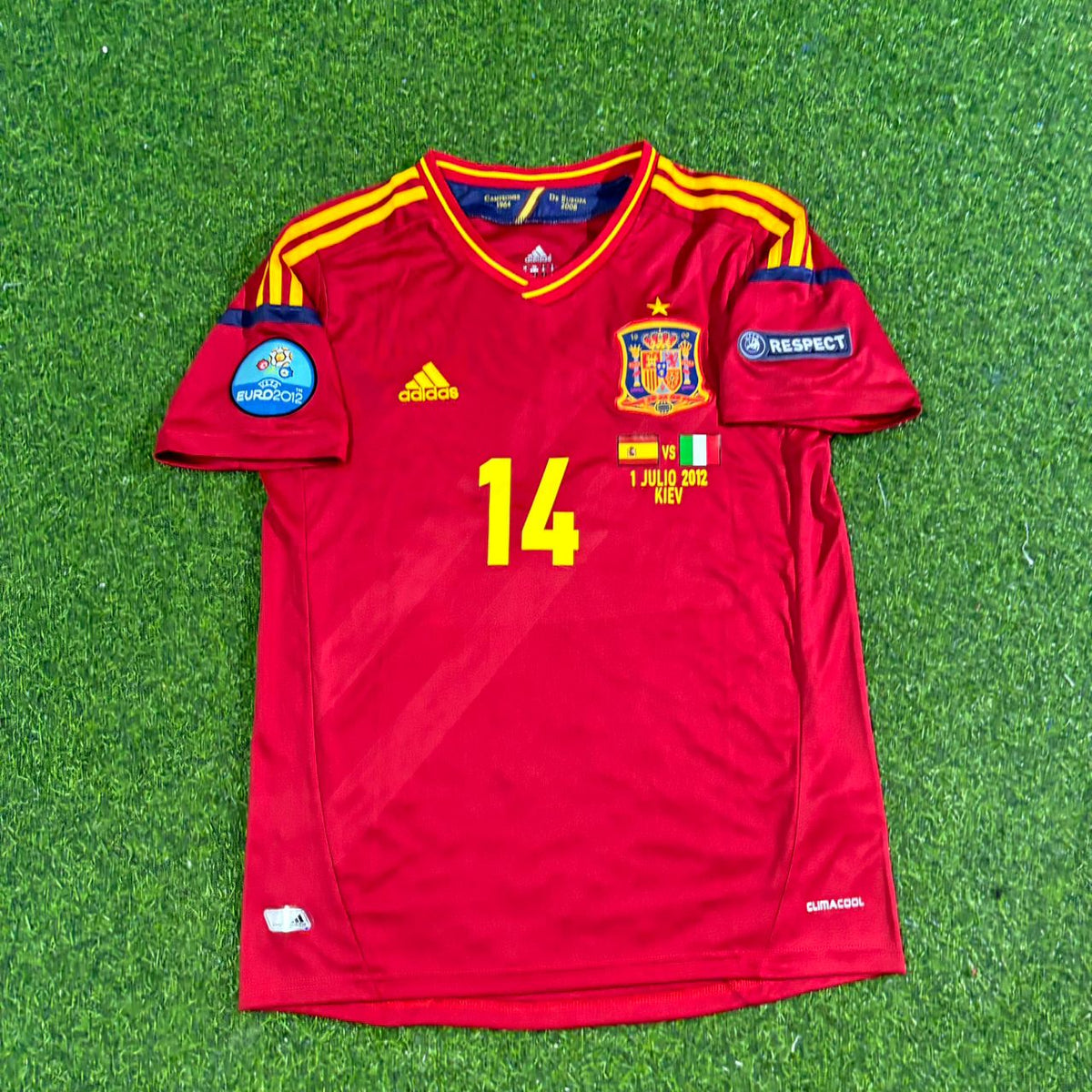 2012 Spain EURO Xabi Alonso Final Retro Football Jersey – Front View