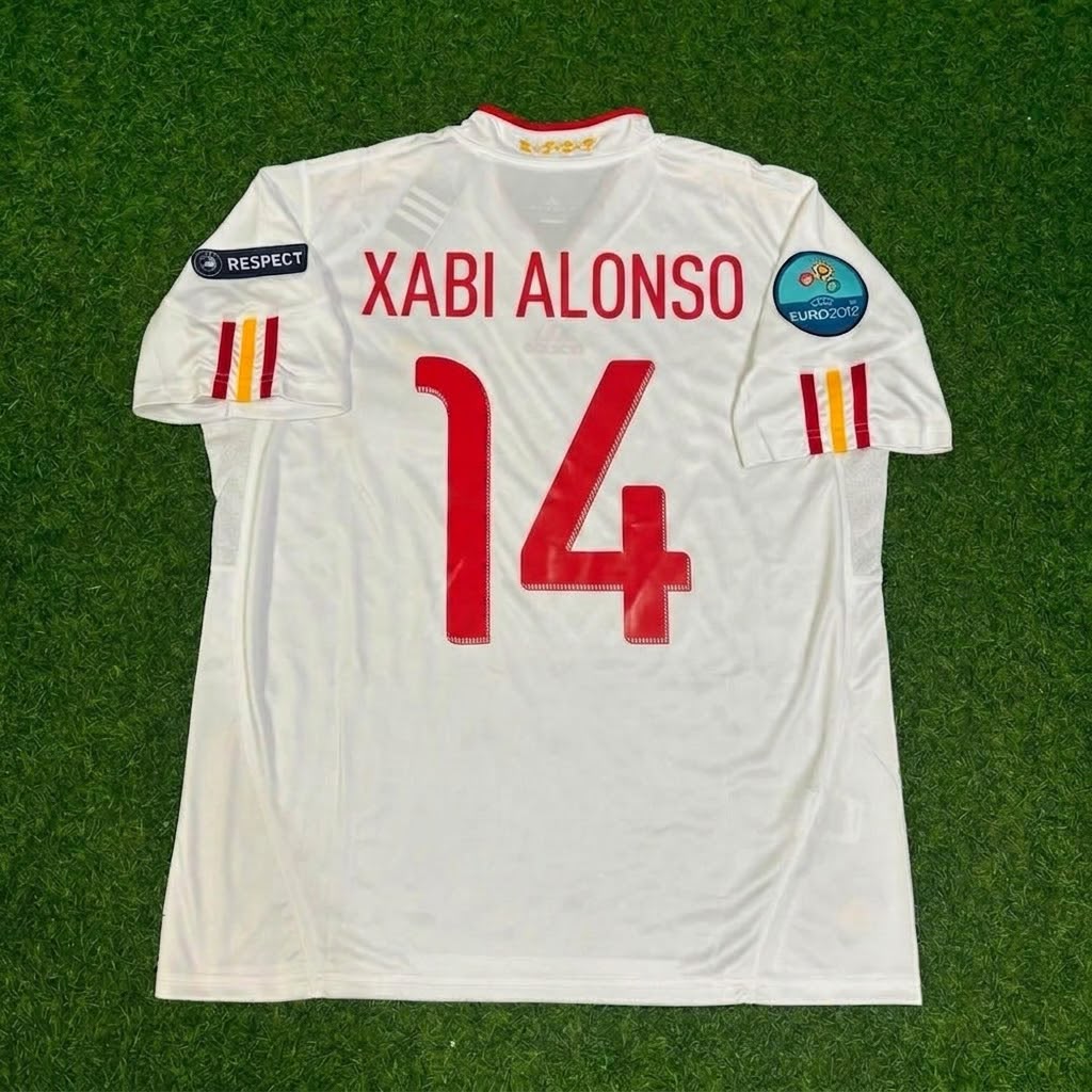 Spain EURO 2012 Final Retro Football Jersey – Xabi Alonso – Back View