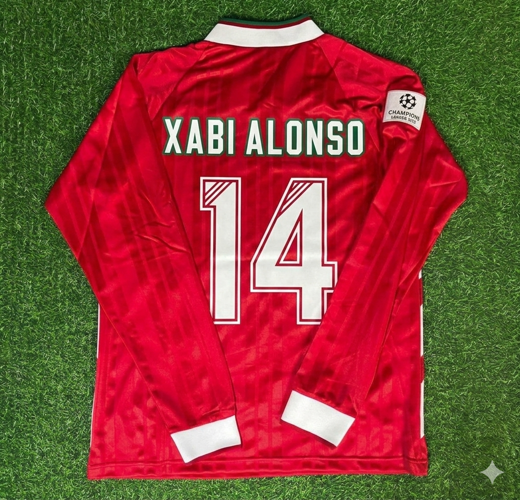 Liverpool Long Sleeve Retro Kit Jersey – Xabi Alonso – Back View