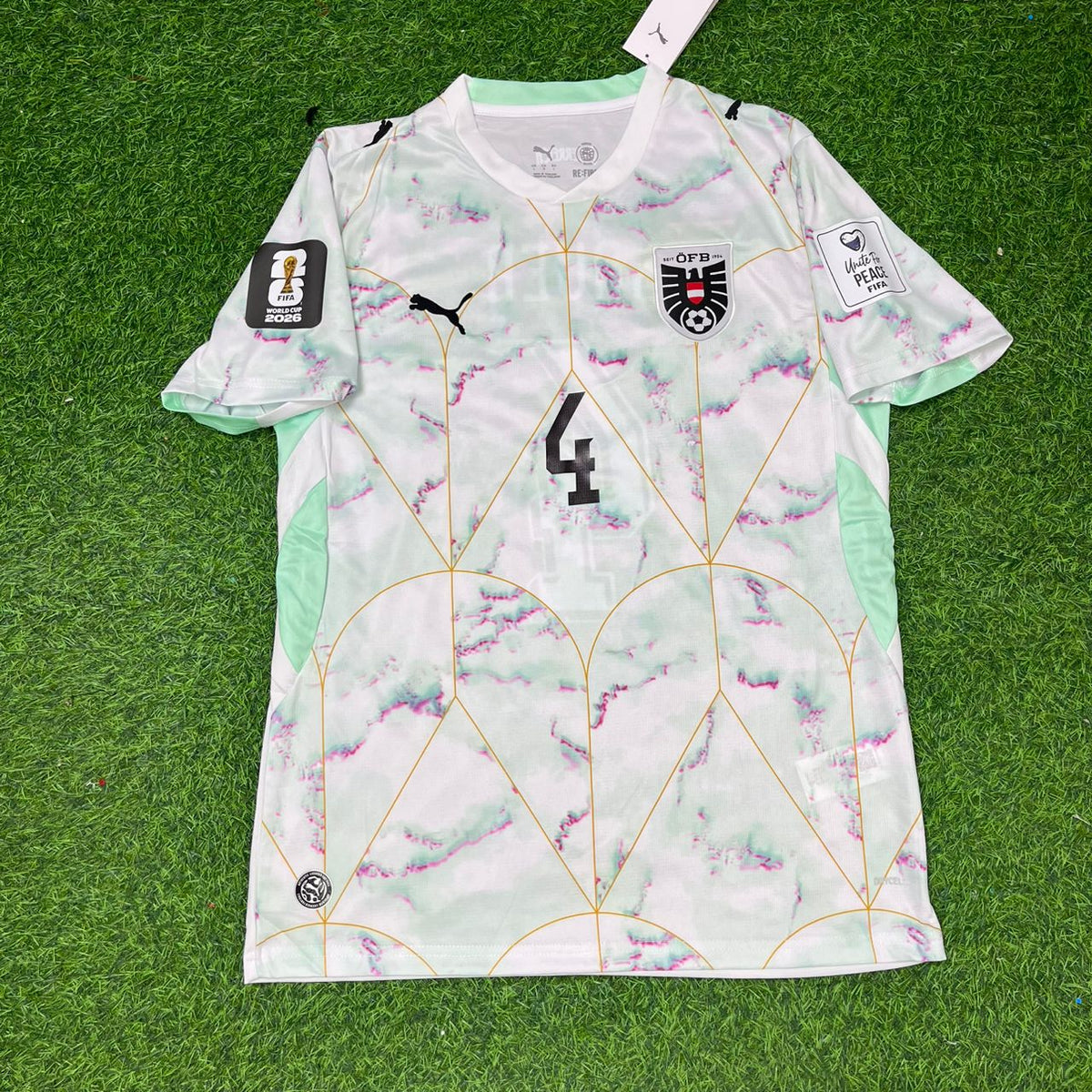 Austria White 2026 World Cup Football Jersey – Xaver Schlager – Front View
