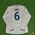 2003 Xavi #6 Barcelona 2004 Away Long Sleeve Retro Football Jersey Collection – Back View