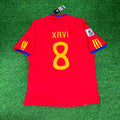 2010 Spain World Cup Xavi Hernandez 8 Retro Football Jersey – Back View