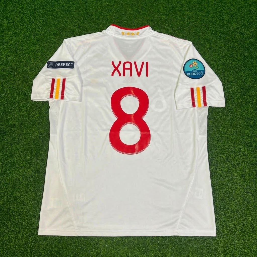 Spain EURO 2012 Final Retro Football Jersey – Xavi Hernandez – Back View