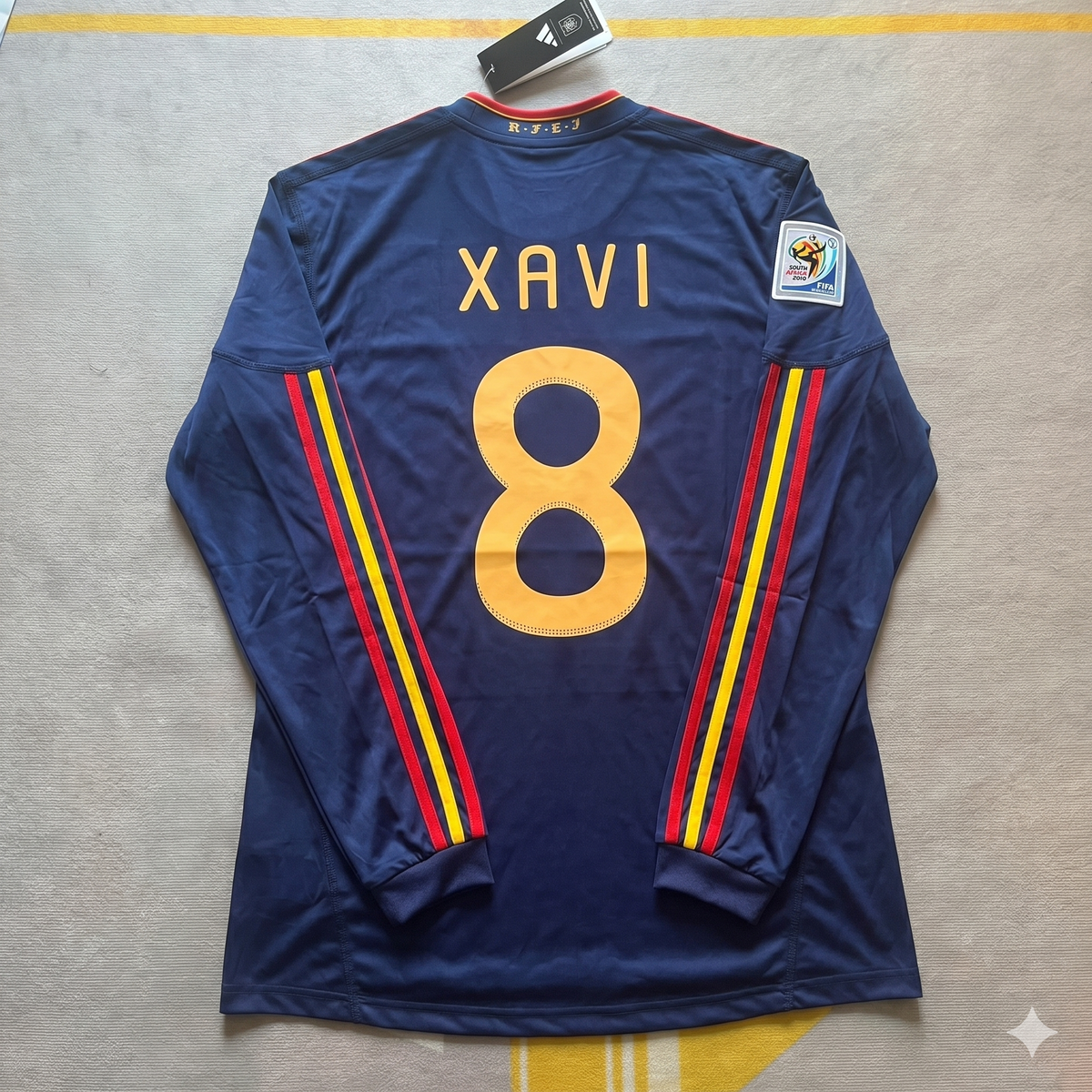 Spain 2010 World Cup Final Retro Jersey – Xavi Hernandez - – Back View