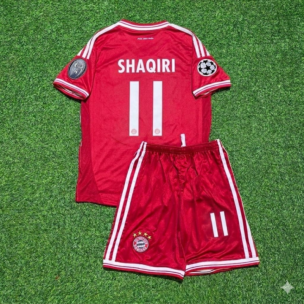 Bayern Munich 2013 Champions League Final Kids Retro Kit – Xherdan Shaqiri #11 – Back View