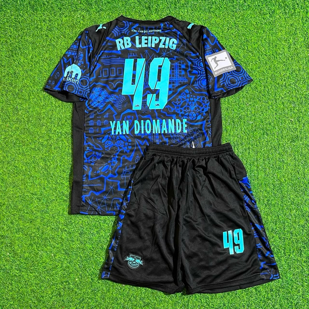 Yan Diomande #49 RB Leipzig New Season Kids Football Jersey – Back View