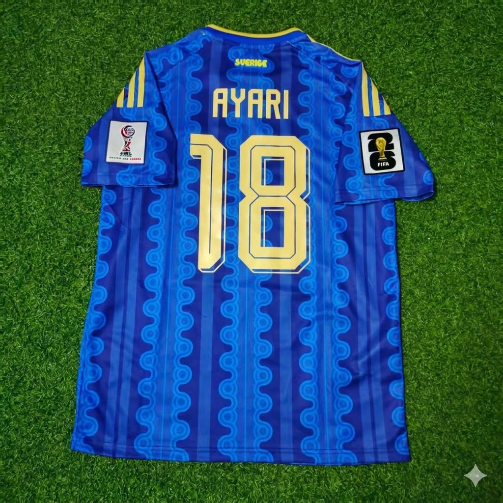 Yasin Ayari #18 Sweden World Cup 2026 Jersey – Back View