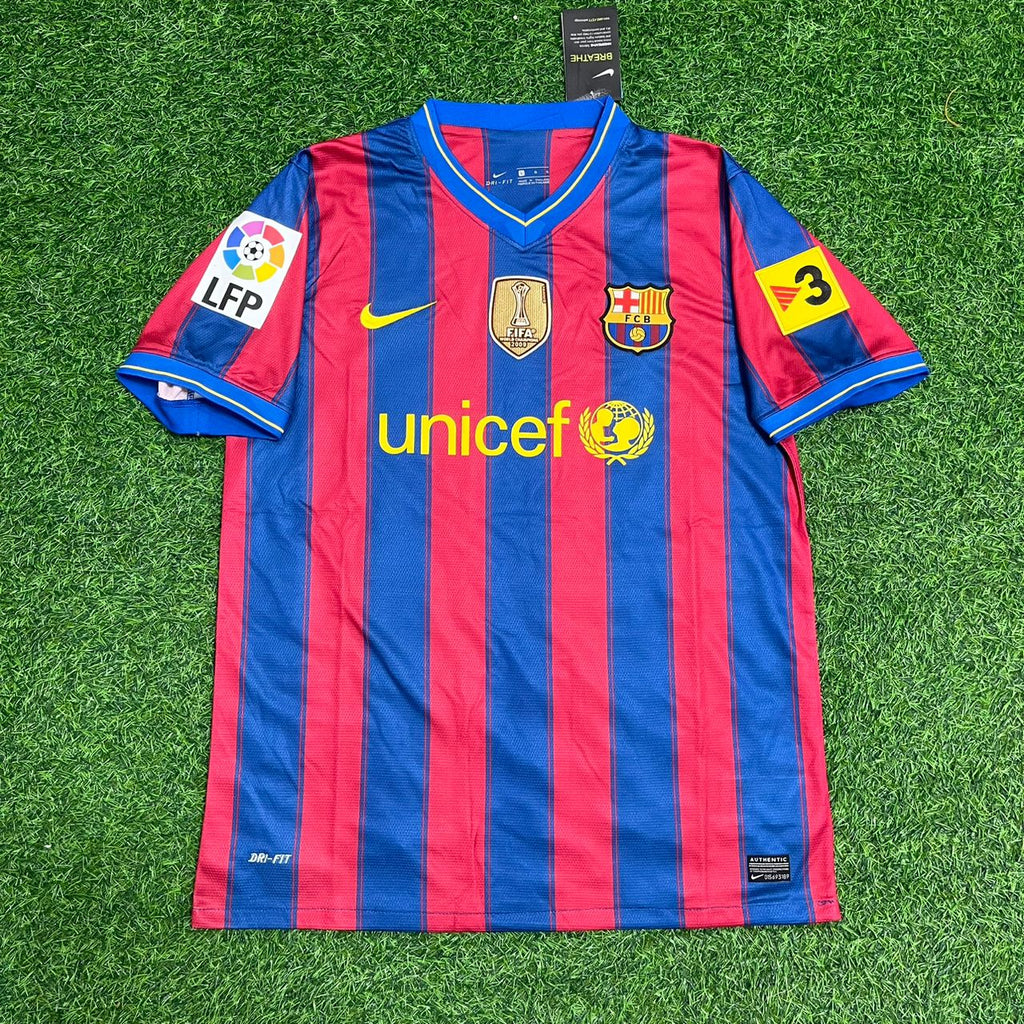 2009/10 Yaya Toure 24 - Barcelona Home Retro Football Jersey – Front View