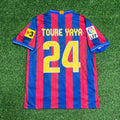 2009/10 Yaya Toure 24 - Barcelona Home Retro Football Jersey – Back View