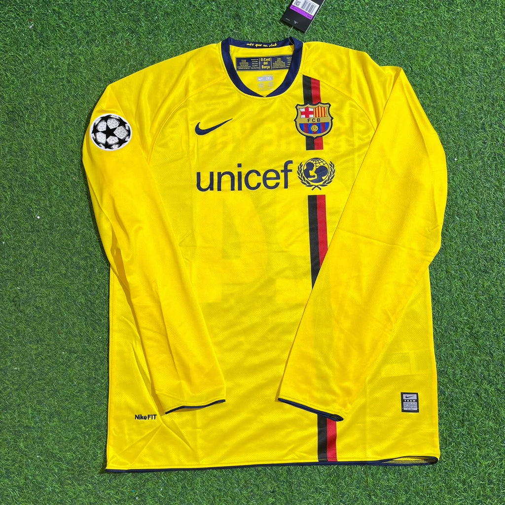Barcelona 08/09 Season Yellow Away Retro Jersey – Yaya Toure FC – Front View