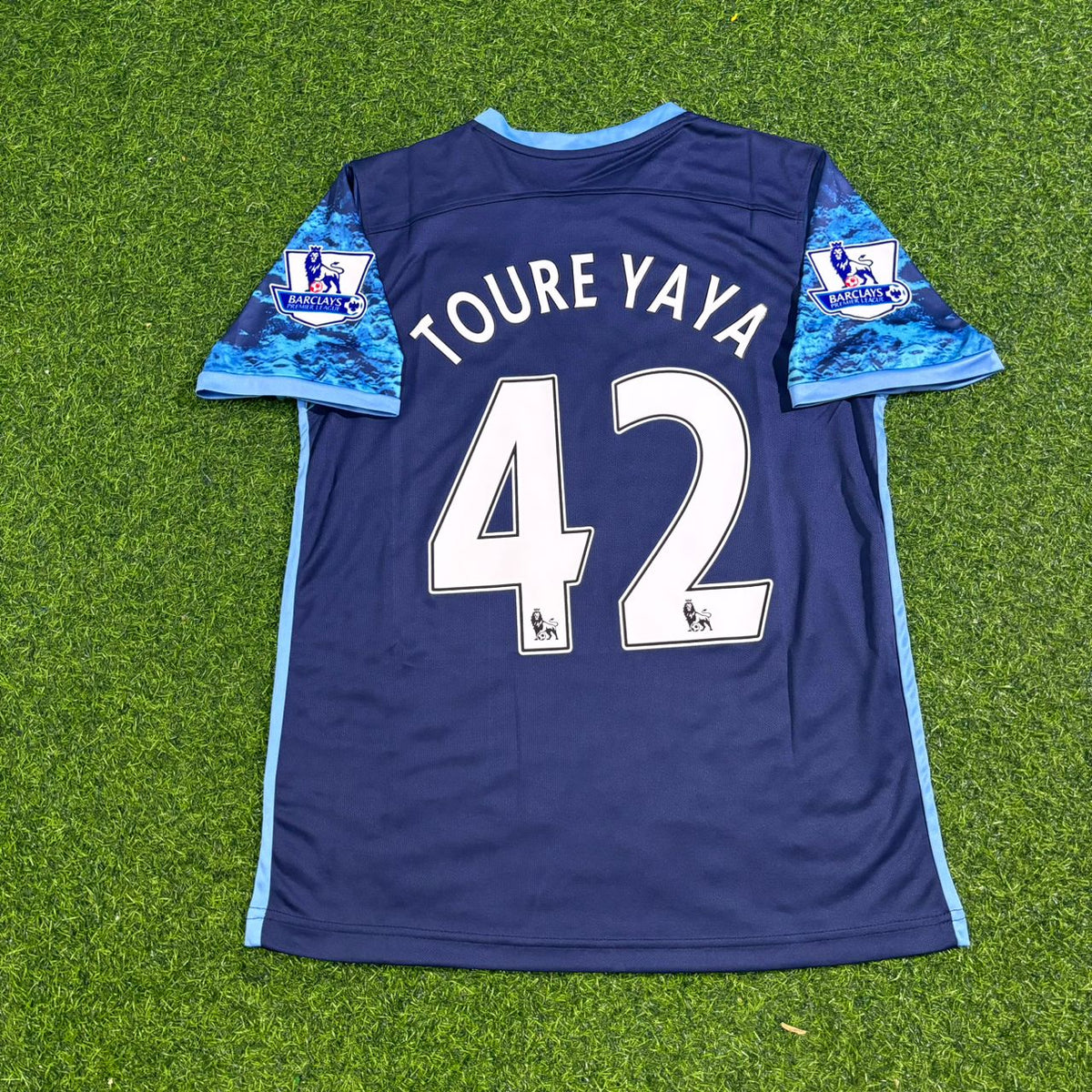 2016 Yaya Touré 42- Manchester City 2017 Season Retro Football Jersey – Back View