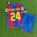 Barcelona 2007/2008 Retro KIDS Football Jersey – Yaya Touré 24- – Back View
