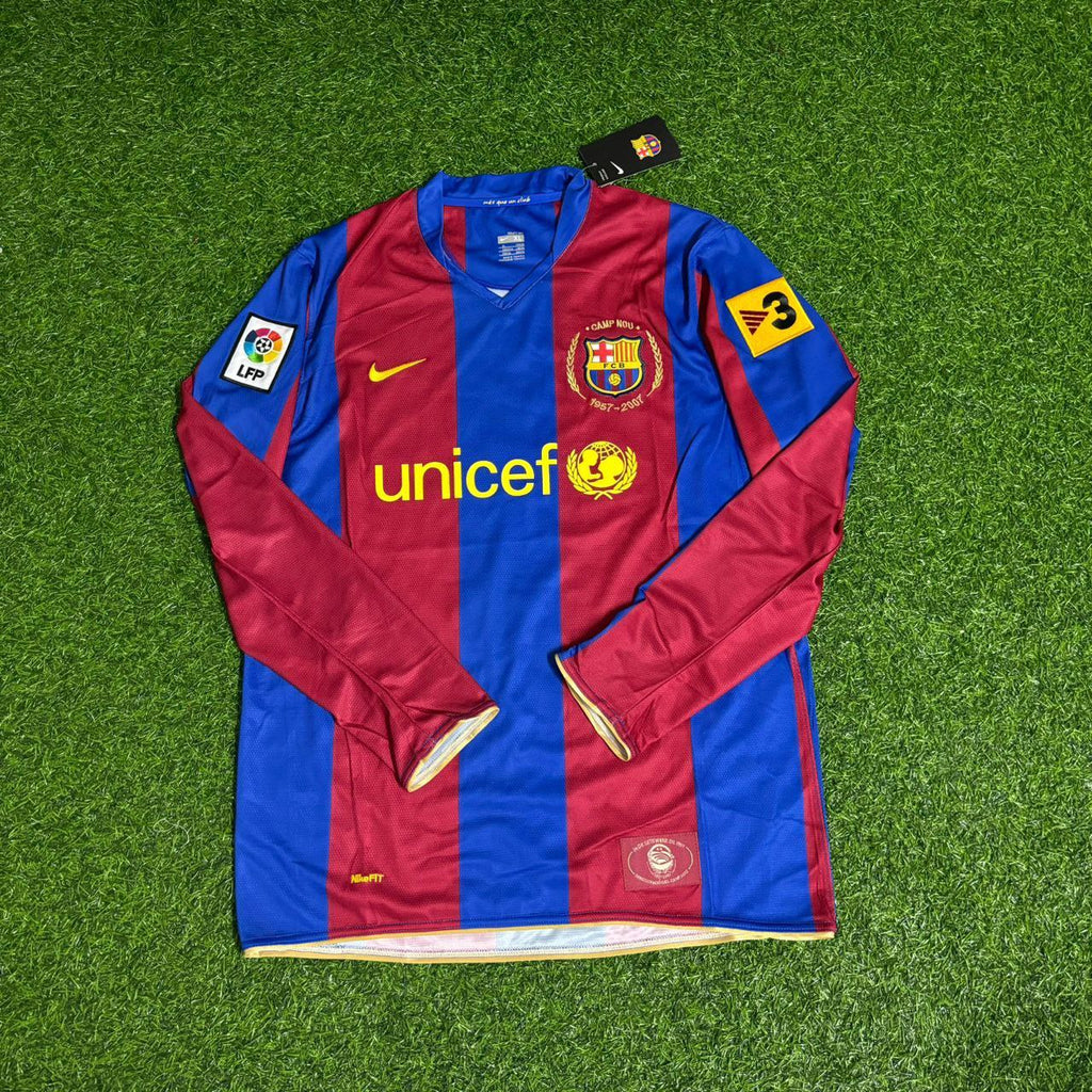 2007 Yaya Toure Barcelona Retro Football Jersey – Front View
