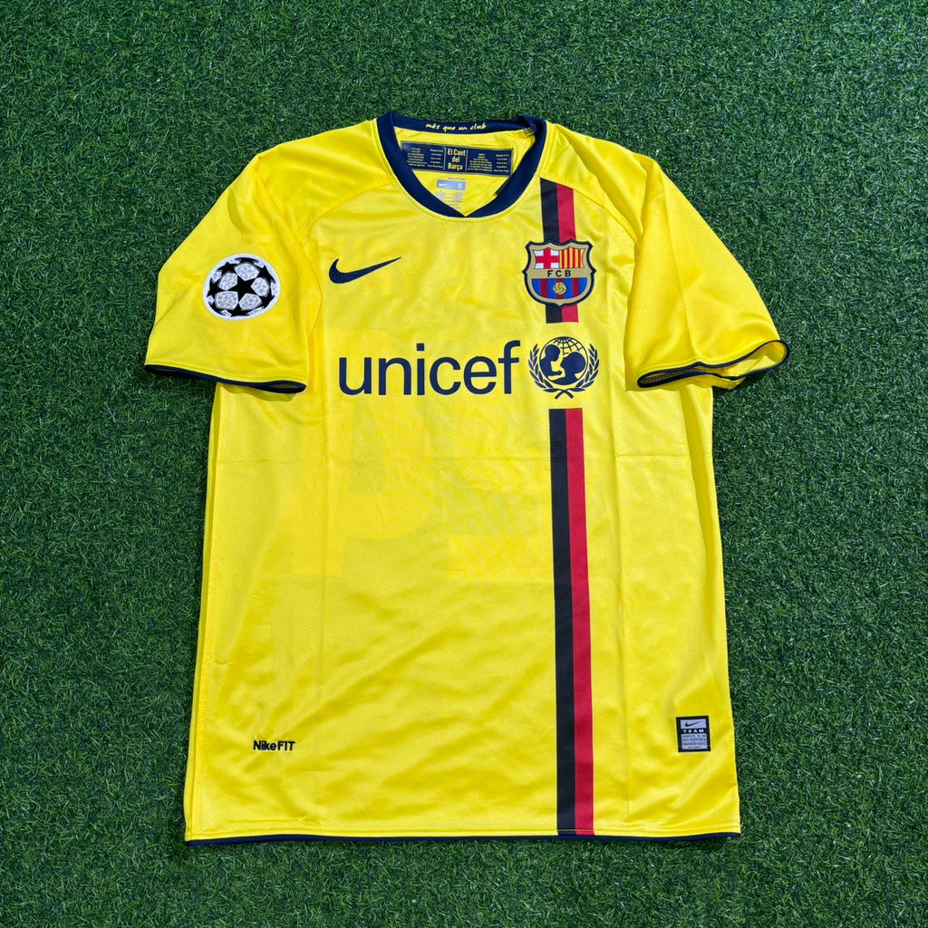 2008/09 Yaya Touré Barcelona Yellow Retro Football Jersey – Front View